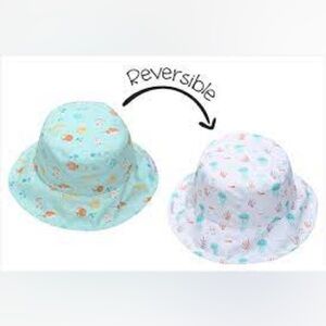 Flap Jack Kids Reversible Baby Fish/Jellyfish Patterned Sun Hat